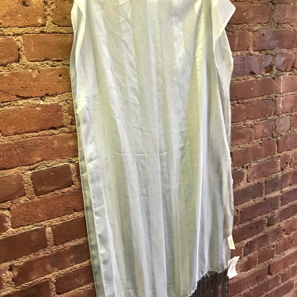 Silver Satin Evening Shawl Brand New w/tags